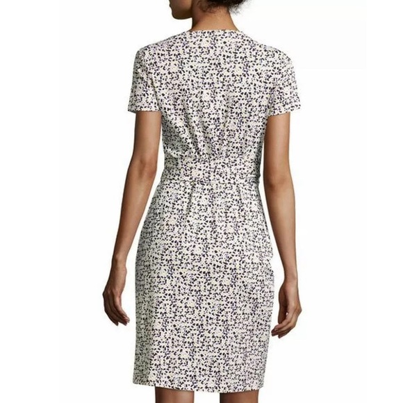 DVF NWOT New Julian Two Wrap Tiny Black Sea Daisies Print Dress - Picture 4 of 15